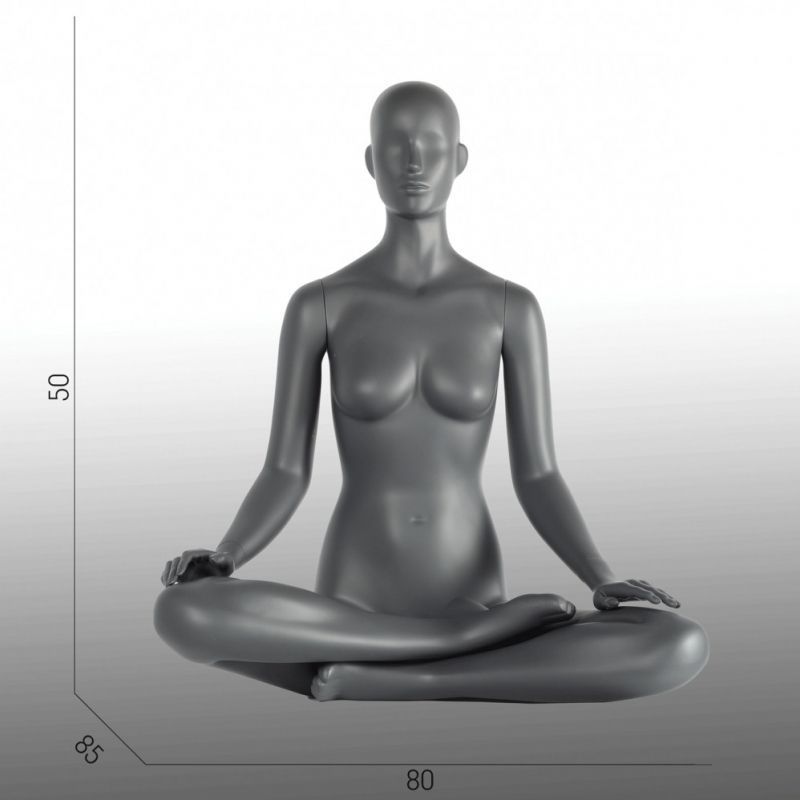 Schaufensterpuppe yoga lotus aus Polyester mit grauen Farben verstärkt ... Schaufensterpuppe frau Mmeditationshaltung : Mannequins vitrine