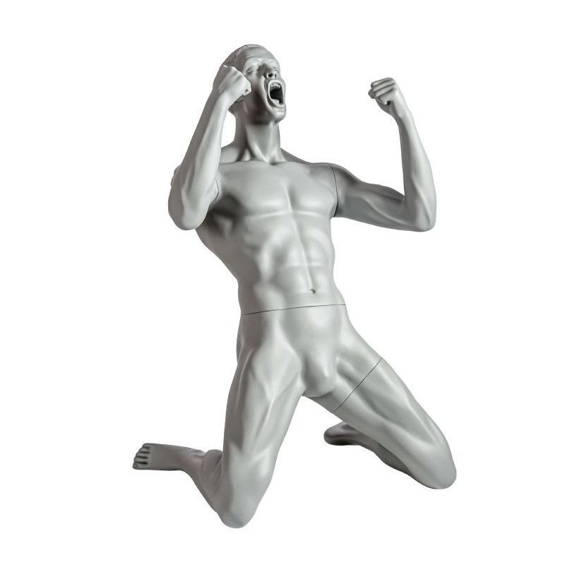 Image 2 : Schaufensterpuppe Mann Sport grau RAL7042 ...