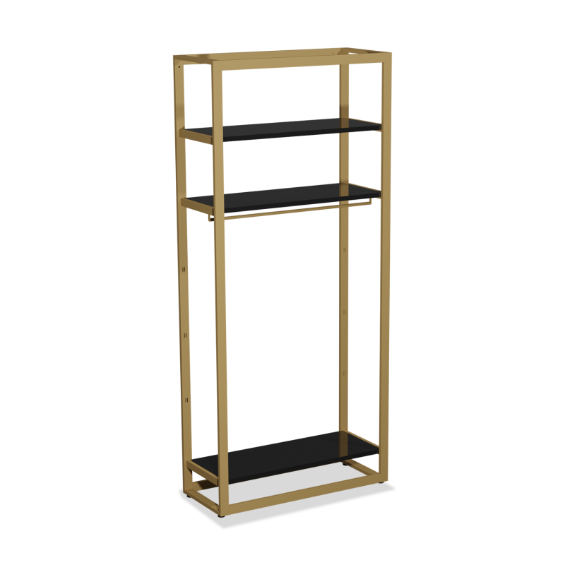 Schwarz-goldene Ladengondel H 240 x 108 x 45 CM : Mobilier shopping