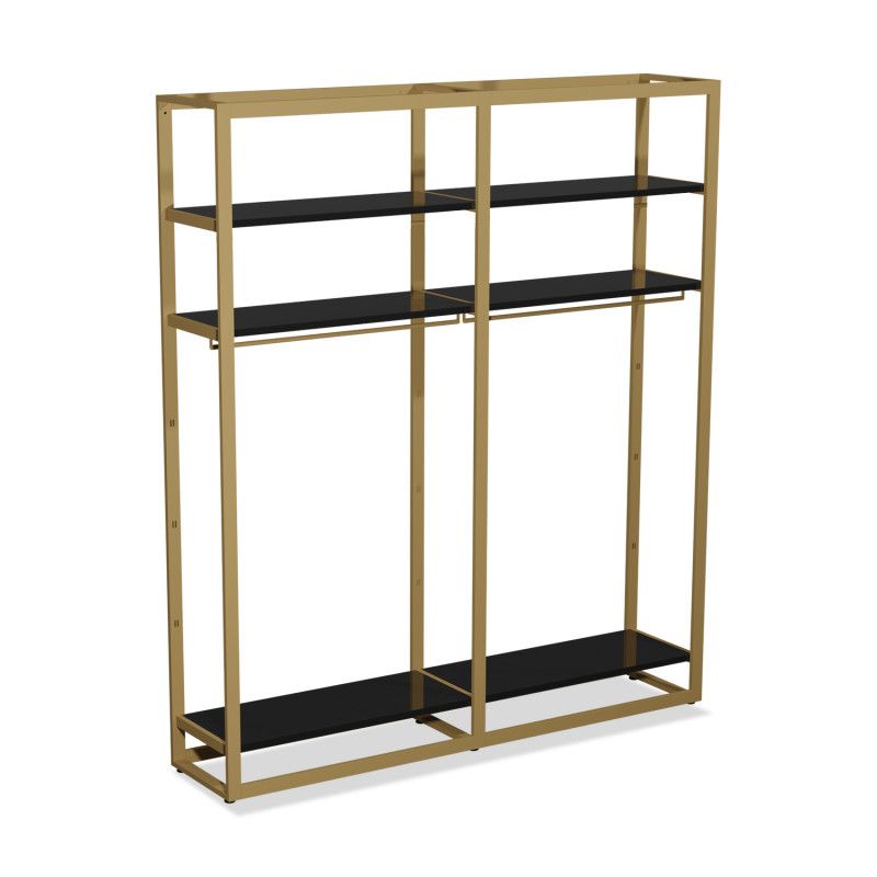Schwarz-goldene Ladengondel H 240 x 210 x 45 CM : Mobilier shopping