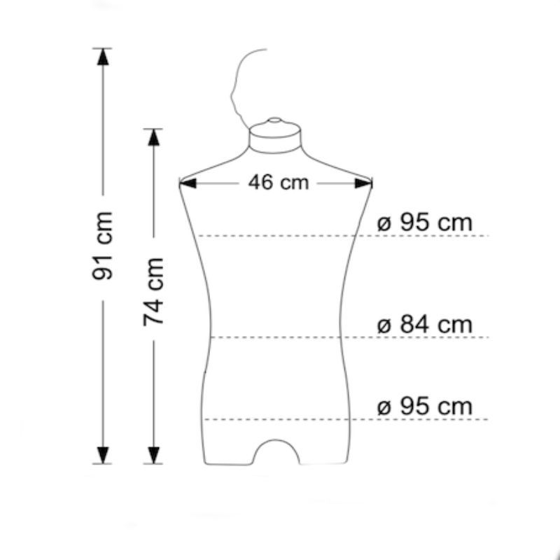 Image 2 : Mannliche Schaufensterpuppenbuste aus Stoff mit ...