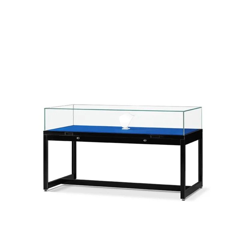 Schwarze Vitrine 120 cm mit Glasglocke : Mobilier shopping