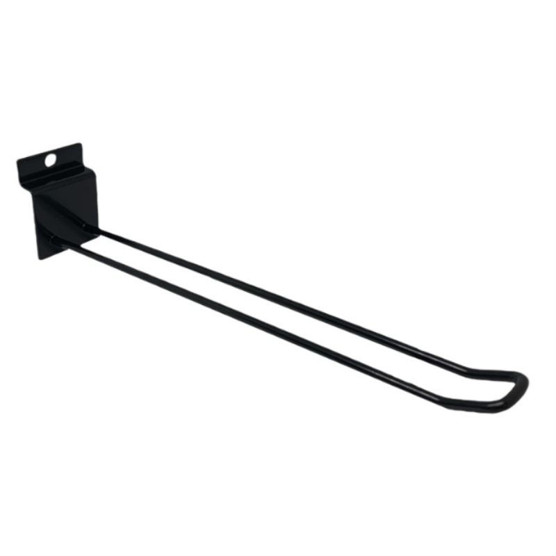 schwarzer Haken 25 cm gerillte Platte : Mobilier shopping