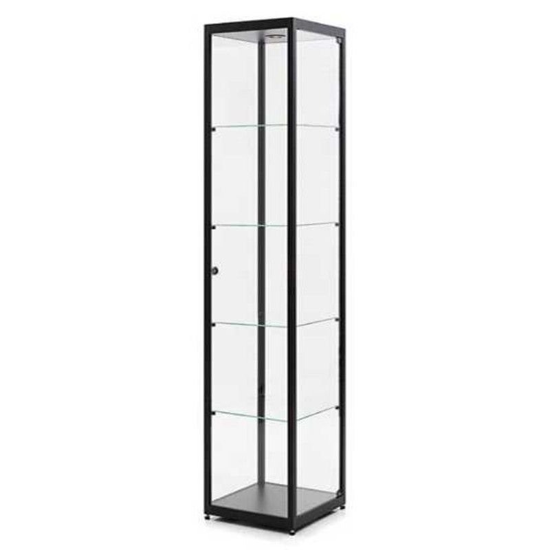Schwarzes Säulen-Schaufenster mit LED-Spot 50x50x200cm : Mobilier bureau
