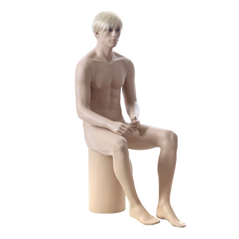 Image 4 : Realistic male mannequin in sitting ...