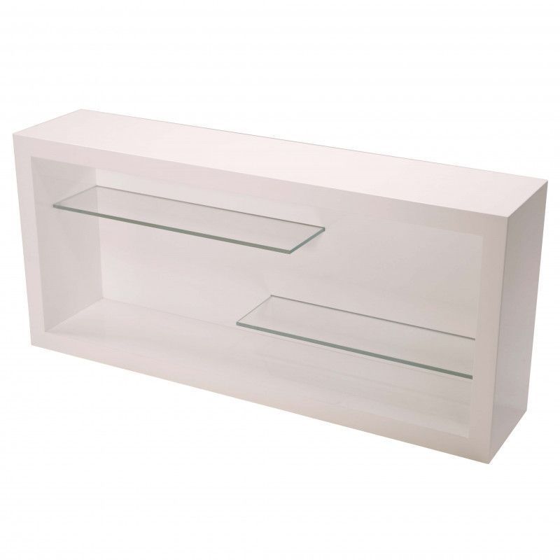 Shop counter white gloss 100 cm x 45 cm x 22 cm : Comptoirs shopping