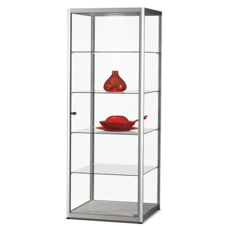 Silver column window with cabinet and lighting : Mobilier shopping