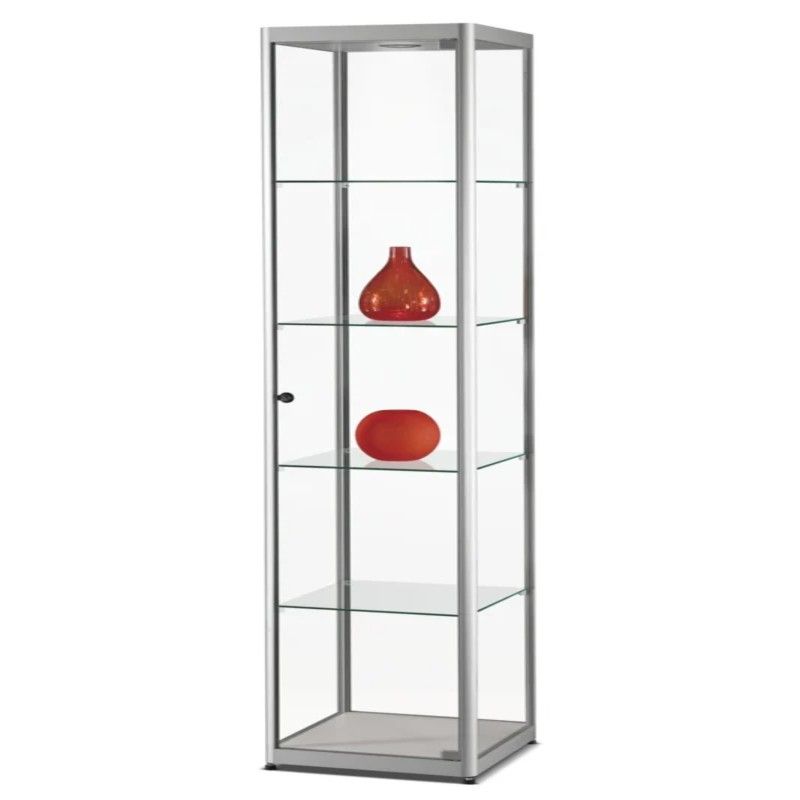 Silver column window with lighting and door : Mobilier shopping