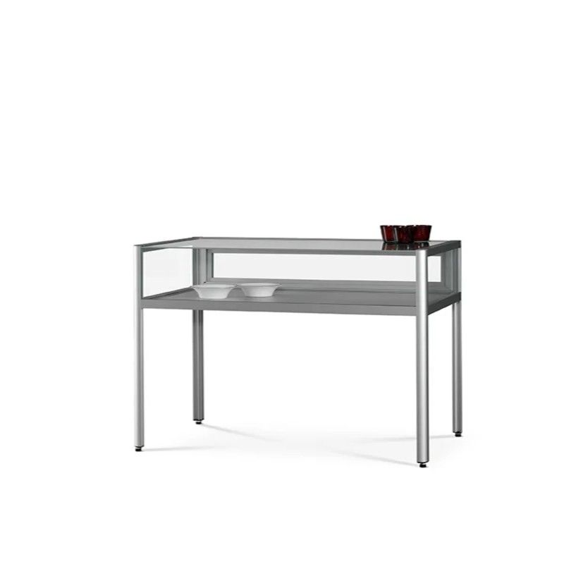 Silver countertop in tempered glass : Mobilier shopping