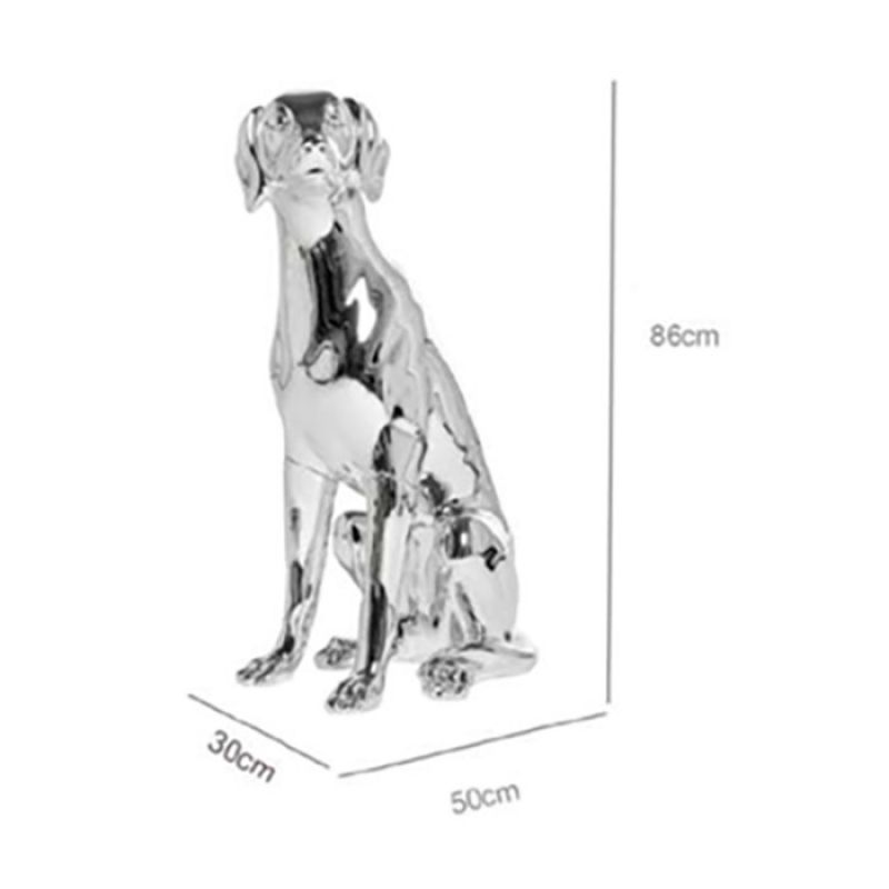 Image 2 : Hunde-Modell sitzend Finish Chrom ...