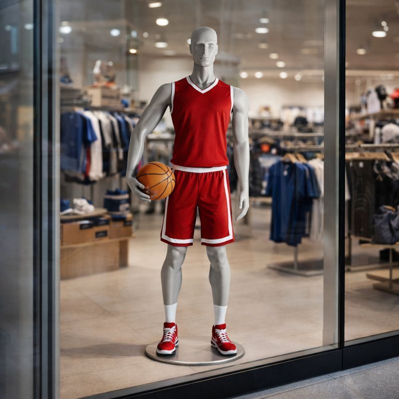 Image 4 : Gray (RAL7042) male mannequin sporty ...