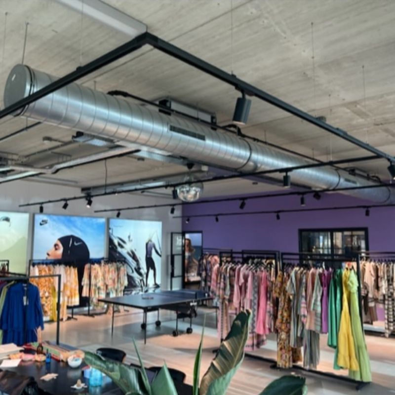 Image 6 : Square clothing rail straight with ...