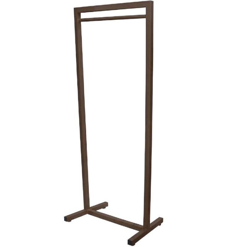 Square clothing rail brown finish 180cm x 62,5cm : Portants shopping