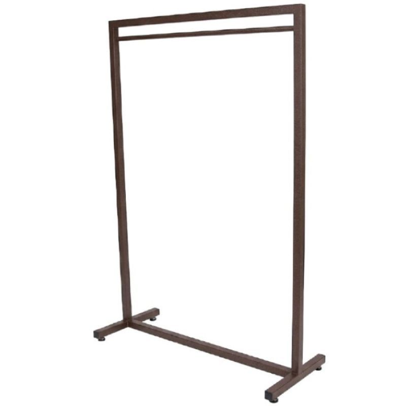 Square clothing rail brown finish big size 180cm x125cm : Portants shopping