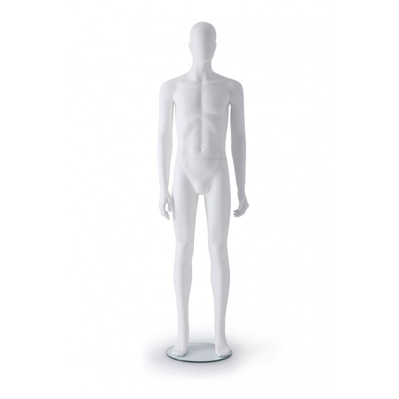Staight male mannequin white color : Mannequins vitrine