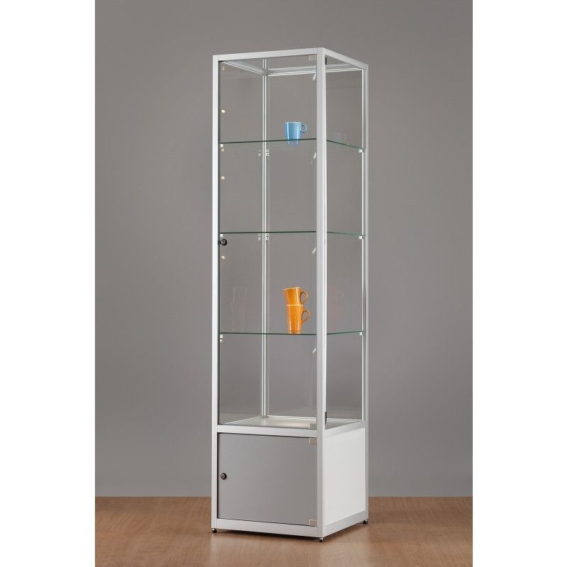 Standing display cabinet glass and aluminium 50 cm : Vitrine