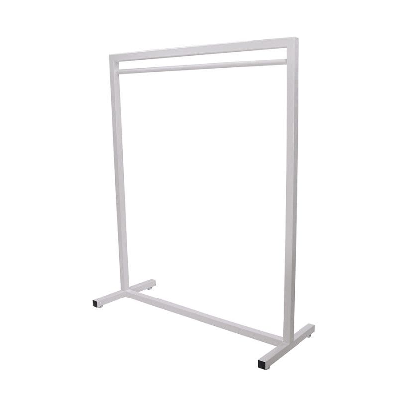 Straight clothes rail white finish 150 cm : Portants shopping