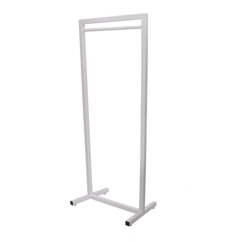 Straight clothes rail white finish 180cm x 62.5cm : Portants shopping
