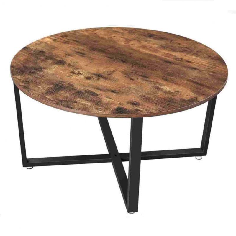 Table basse ronde avec structure industrielle en fer : Mobilier shopping