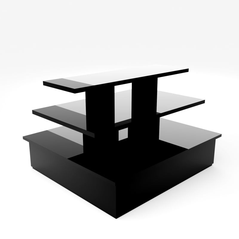 Table pyramidale noire brillante 150x135x105cm : Mobilier shopping