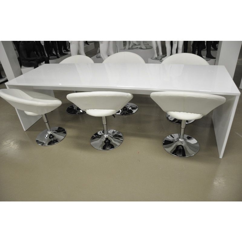 Image 1 : WHITE GLOSSY MEETING TABLE LARGE ...