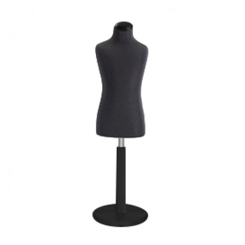 Tailored bust form kids 6-8 years old black fabric : Bust shopping