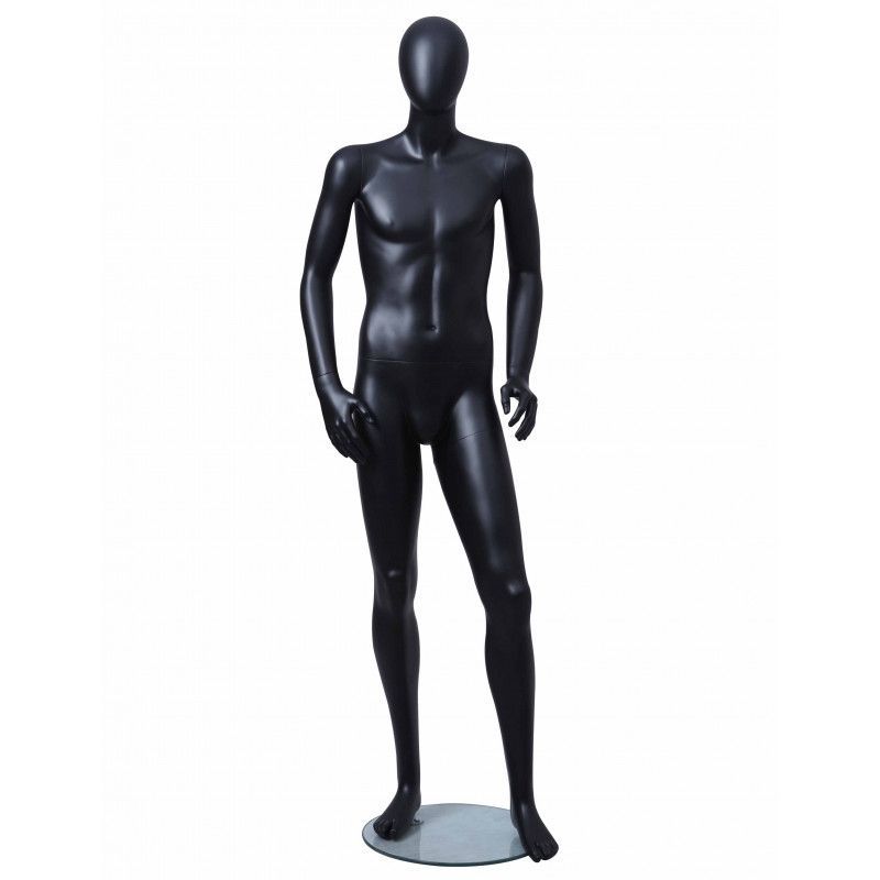 Teenager mannequins with abstract face black color : Mannequins vitrine