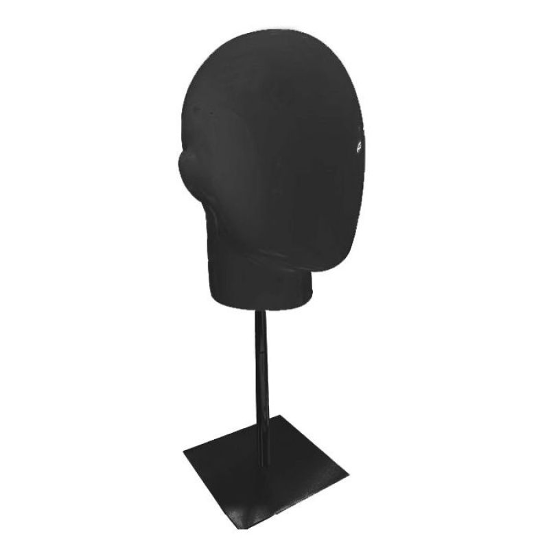 Cette tête de mannequin vitrine homme noire mate est ... Tête homme noire mate sur base noire : Mannequins vitrine