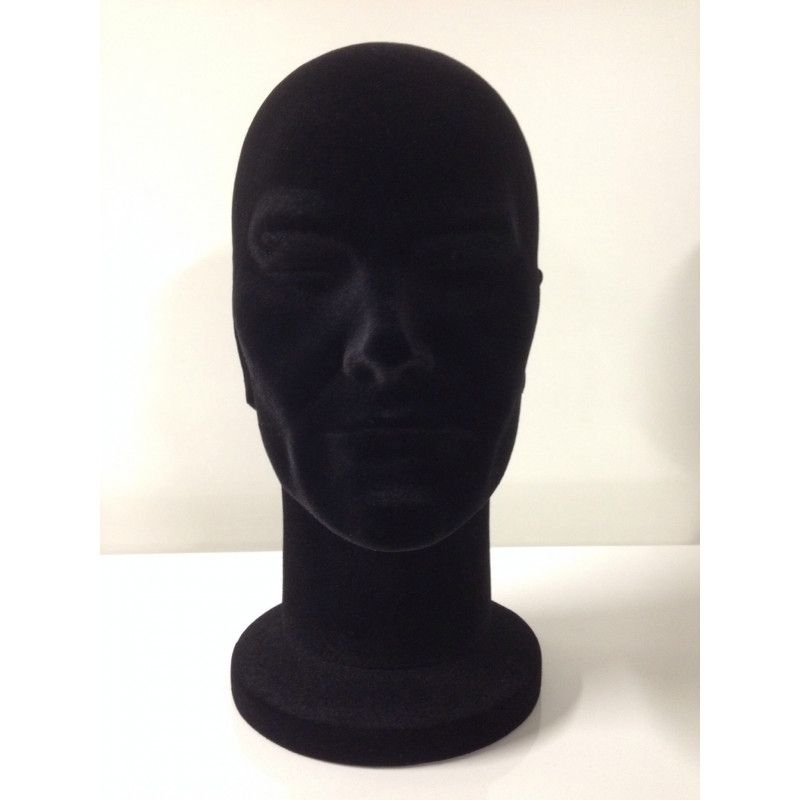 T&ecirc;te mannequin vitrine homme couleur noire : Mannequins vitrine