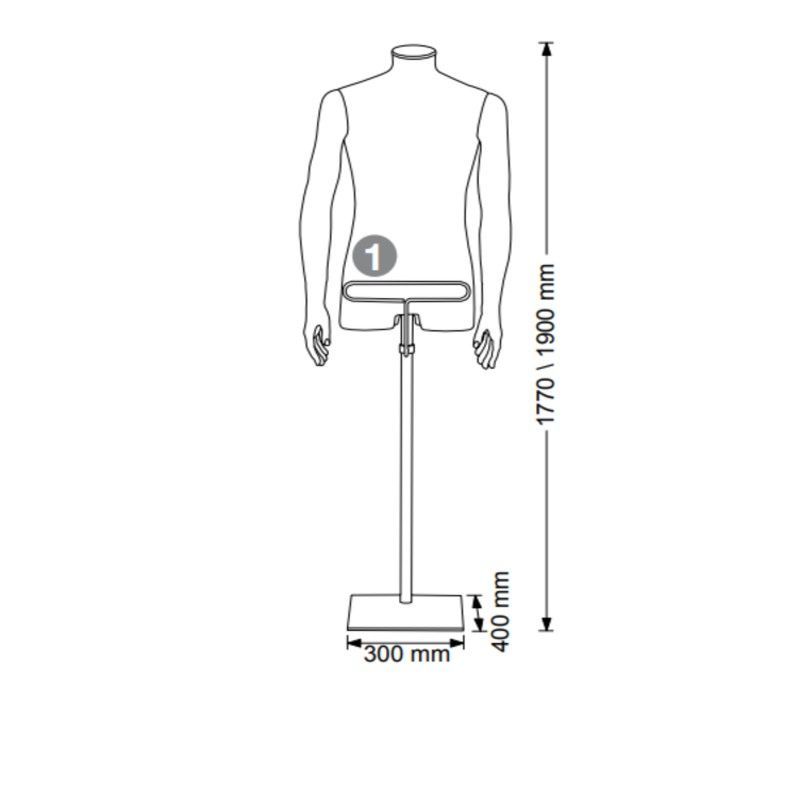 Image 1 : Torso mannequin homme en élasthanne ...