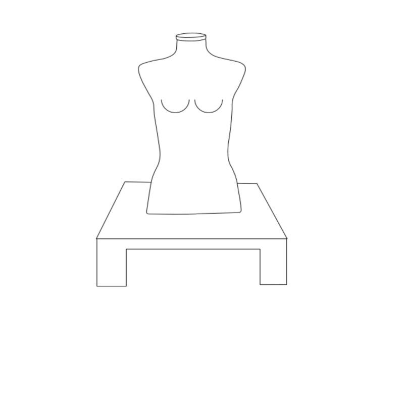 Image 2 : Torso Mannequin Frau aus elfenbeinfarbenem ...