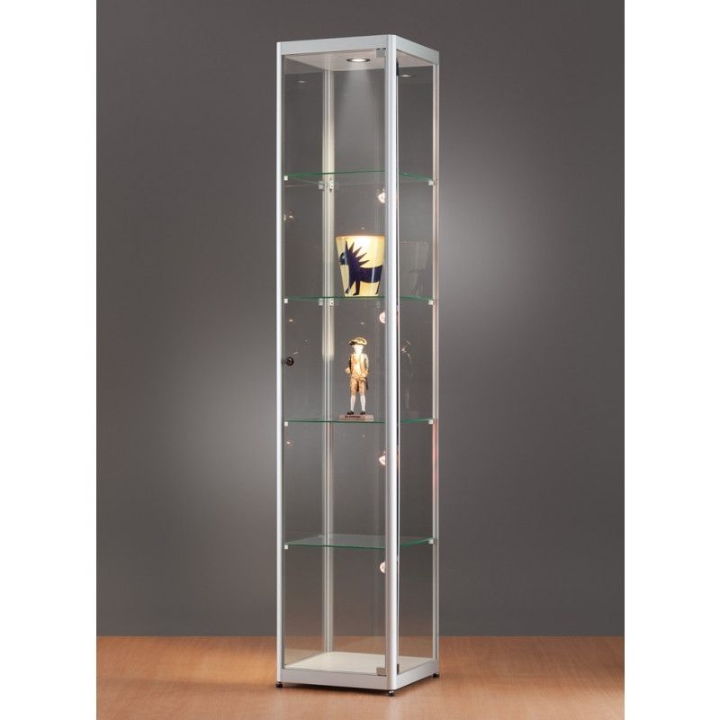 Vetrine a colonna en vetro e alluminio 40 cm : Vitrine