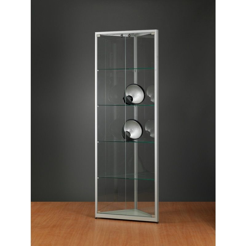 Vitrine angle de luxe en aluminium 50 cm : Vitrine