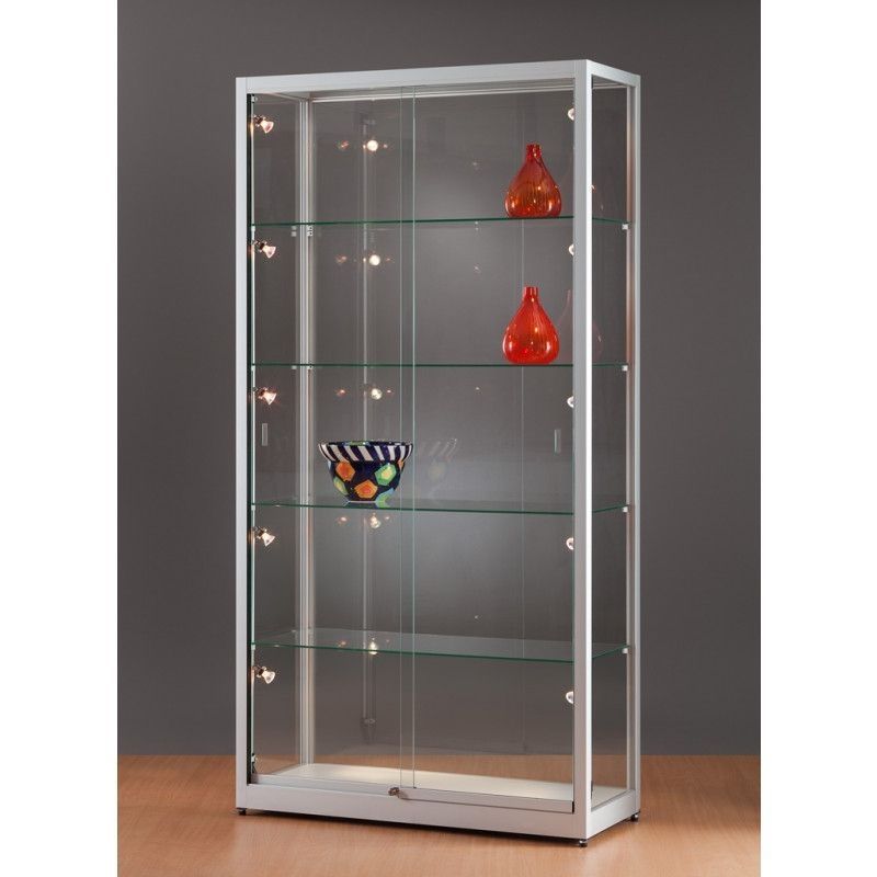 Vitrine colonne luxe profil aluminium : Mobilier shopping
