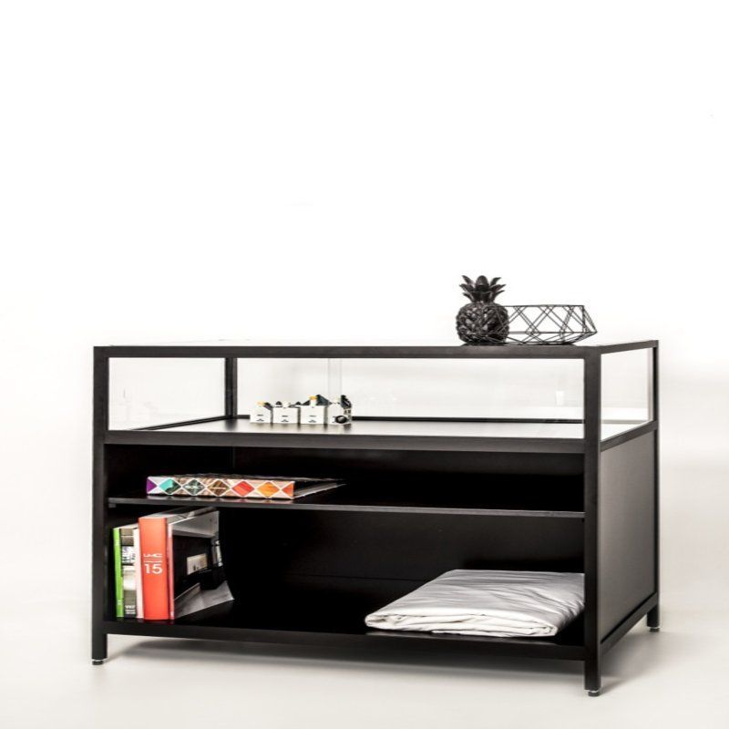 Image 1 : Vitrine comptoir noire avec 2 ...