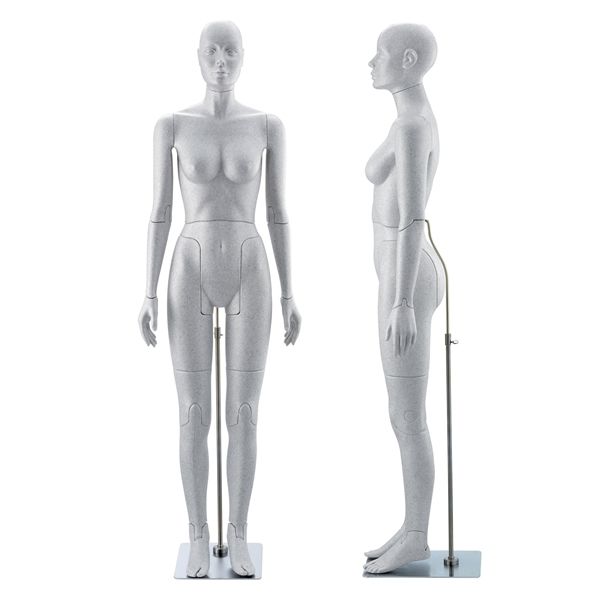 Vollbewegliche damen schaufensterfiguren grau : Mannequins vitrine