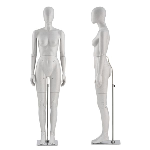 Vollbewegliche damen schaufensterfiguren grau abstrakt : Mannequins vitrine