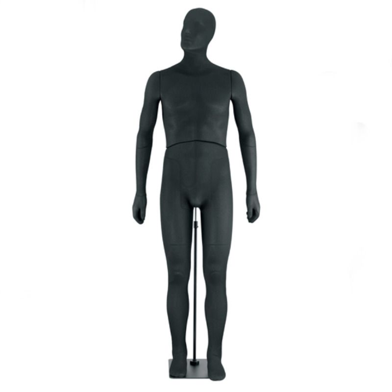 Vollbewegliche herren schaufensterfiguren schwarz stoff : Mannequins vitrine