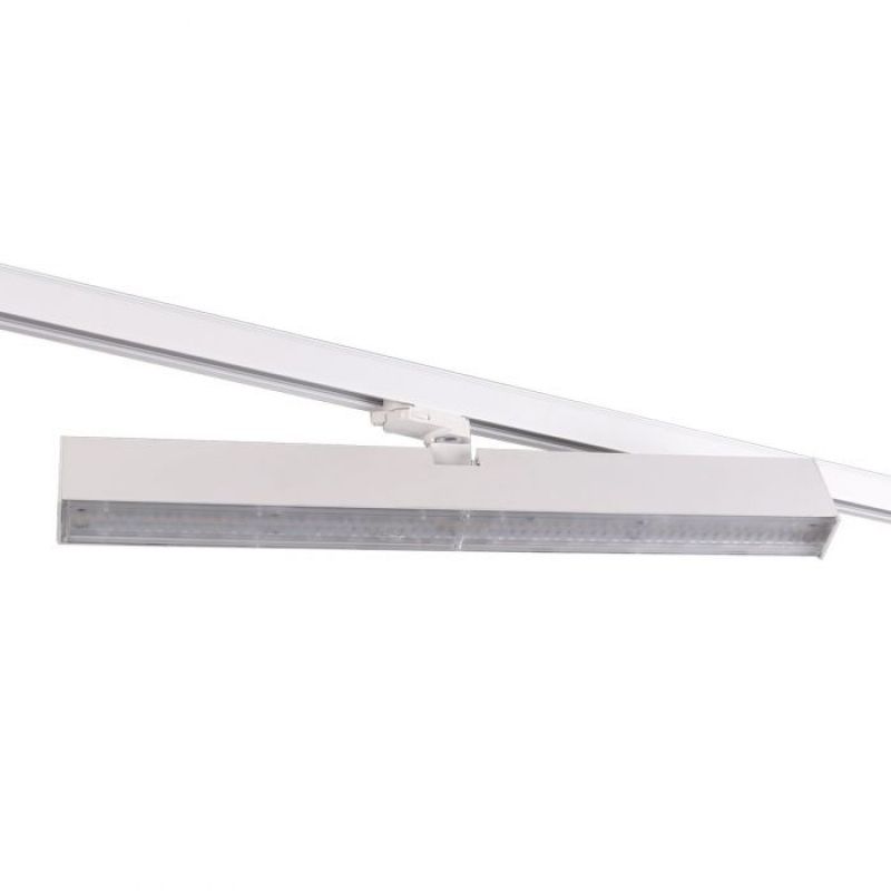 This 60cm white wall-mounted LED luminaire diffuses a neutral ... Wall mounted LED light white 60 cm 4000K for track : Eclairage