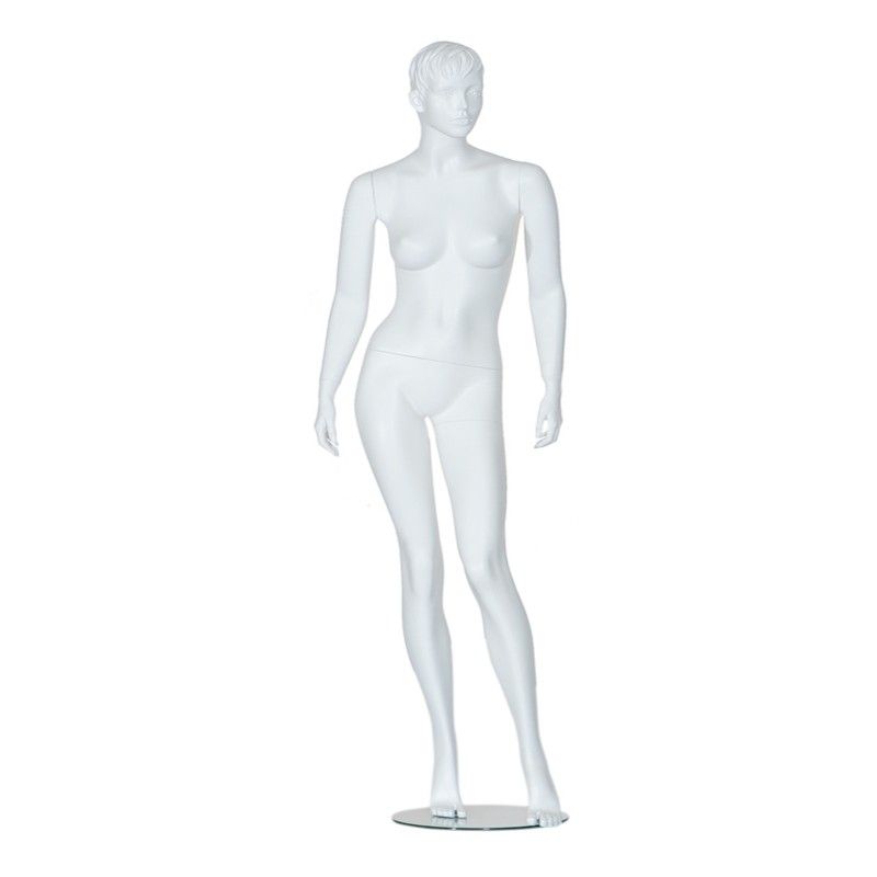 Wei&szlig;e stilisierte weibliche Schaufensterpuppe 182 cm : Mannequins vitrine