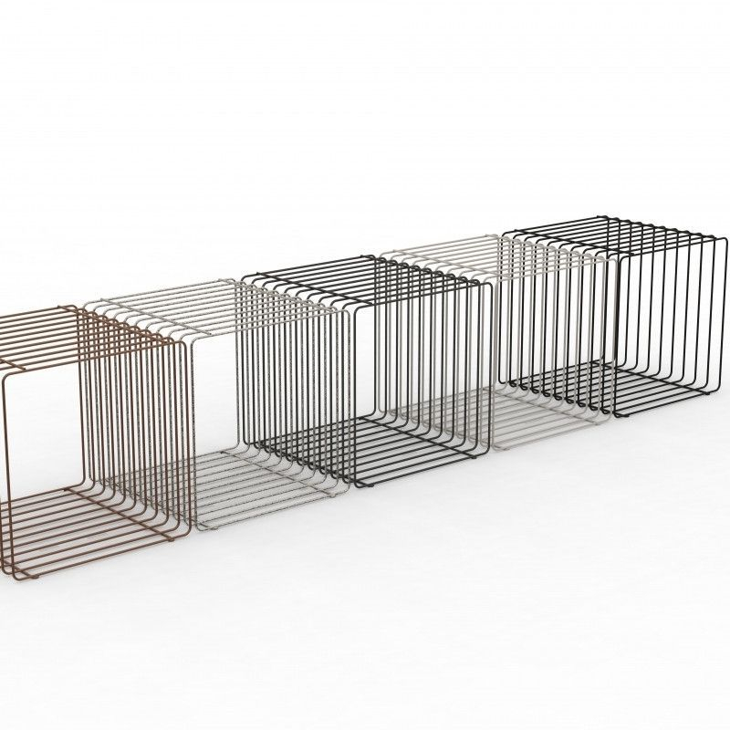 Image 4 : Podium aus Drahtstahl weiß 40x40x40 ...