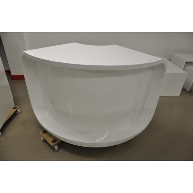 White counter for store rounder white glossy : Comptoirs shopping