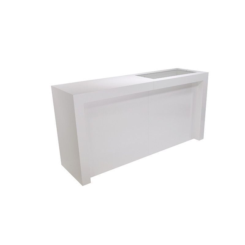White counter with drawer and showcase : Mobilier shopping