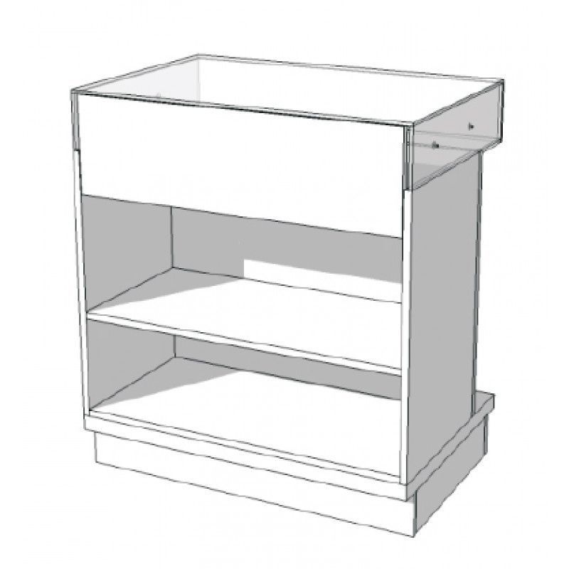 Image 1 : White glossy counter with glass ...