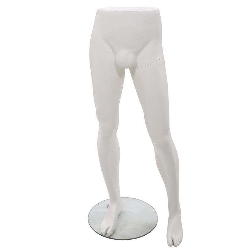 White male mannequin leg mannequin with round base : Mannequins vitrine