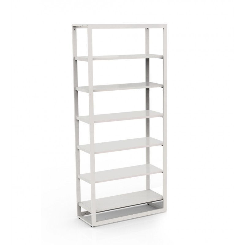 White shelving unit 6 levels for shop H 240 x 108 x 45 : Mobilier shopping