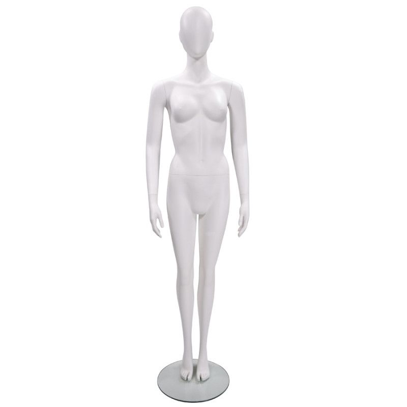 White straight female mannequin white finish : Mannequins vitrine