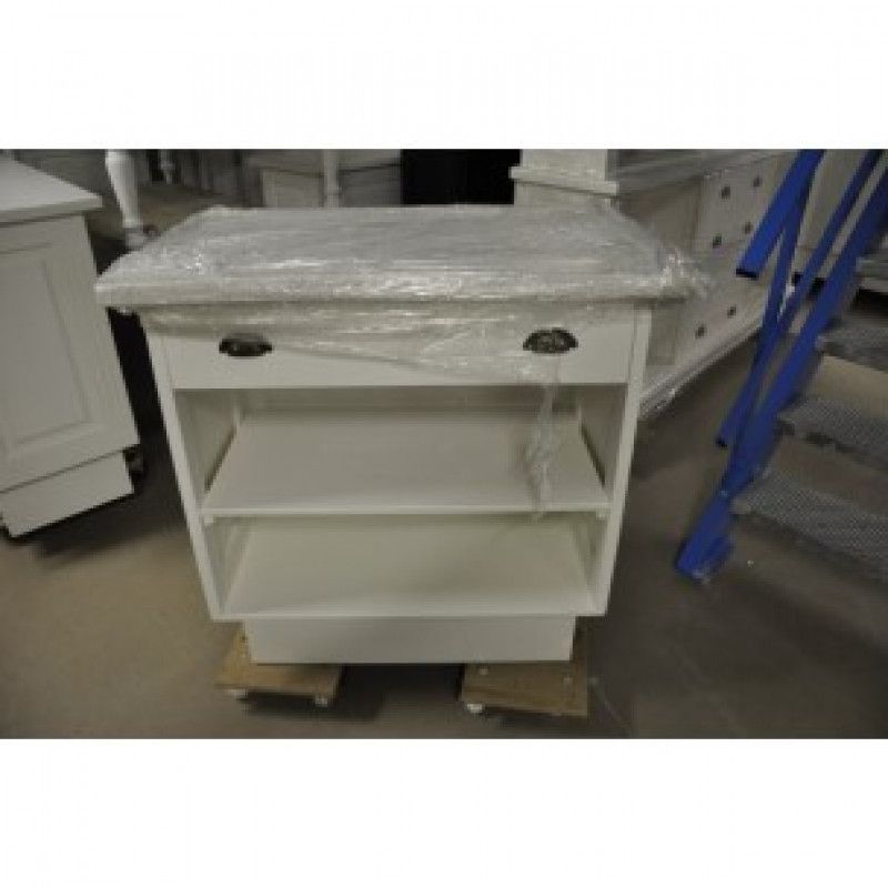 Image 4 : White wooden counter for shop ...