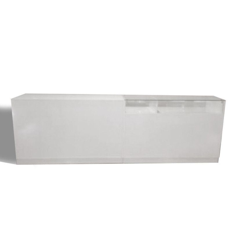 Set aus weißen Hochglanztheken.
Diese Ladentheke ist ideal, um ... Witte Gossy glossy toonbank set : Mannequins vitrine