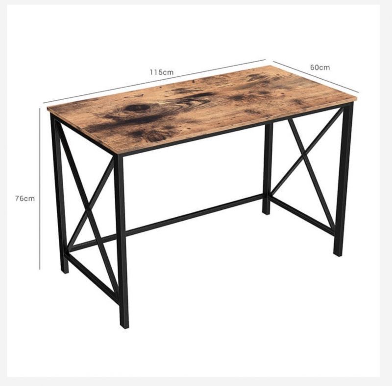 Image 2 : Wooden Computer Desk with Industrial ...